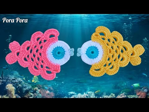 Crochet Fish Applique I Crochet Nautical I Crochet Fish Coaster