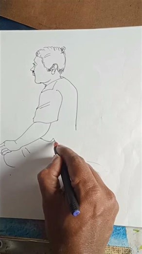 Simple line drawing with a pen