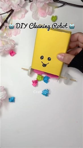 DIY Trash Cleaning Robot 🤖 #DIY #diycrafts #craft #cutecrafts #cute #thingstodo #craftopia