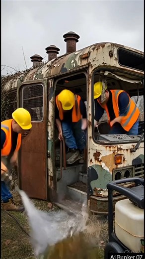 Abandoned Luxury Bus Bunker Restoration | Full Timelapse Transformation🚍 #aiconstruction