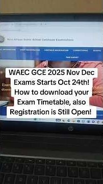 WAEC GCE 2025 Nov Dec Exams Starts Oct 24th!How to download your Exam Timetable #waec #dtwtutorials