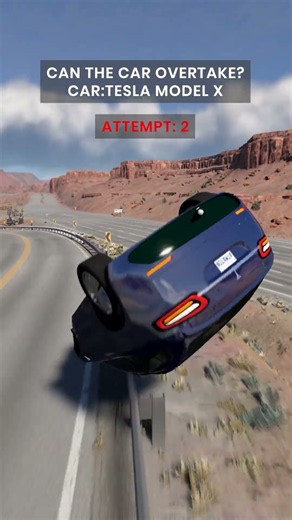 Tesla Model X vs School Bus: Overtake Challenge #beamng #shorts