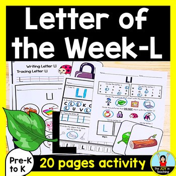 Letter of the Week L Activities for Preschool and Kindergarten