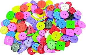 ROYLCO Bright Buttons, Assorted Sizes, Shapes and Color, 1/2-Pound