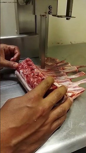 Lamb chop cutting butcher chef Noman Qureshi