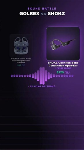 GOLREX Active Noise Cancelling Wireless Earbuds vs SHOKZ OpenRun Bone Conduction Open-Ear