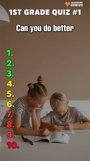 How well do you remember 1st grade? 🏫📚 Take this fun quiz and see if you’re still smarter than a 6-year-old! 😄 Challenge your friends and share your score in the comments! 👇 #learninggenius #funquiz #brainchallenge #1stgradetrivia #SmartFun | Learning Genius