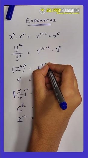 Exponent Rules Explained in 1 Minute! | Math Basics | ‪@AsliPrep‬ #mathstricks