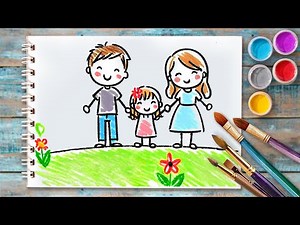How To Draw A Family Easy | Draw Family Picture #familydrawing | #people