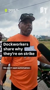 20K views · 51 reactions | “We are skilled laborers, automation can’t keep up with us.” 45,000 dock workers at 36 U.S. ports from Maine to Texas are on strike. This is the first time they have been on strike in decades. Workers are demanding fair wages and are fighting back against automation. #unionstrong #unionize #union #dockworkers #strike #labor | BreakThrough News | Facebook