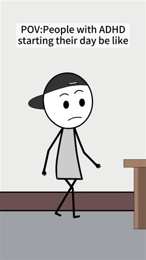 Pov:People with ADHD starting their day be like 🤣#animation #worklife #adhd #fyp #funny