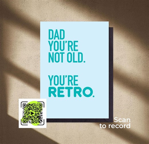QR Code Greeting Card. Birthday. Dad Retro. - Etsy