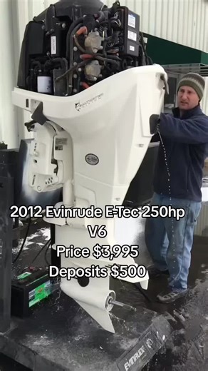 Clean used 2012 Evinrude E-Tec 250hp V6 2stroke 30