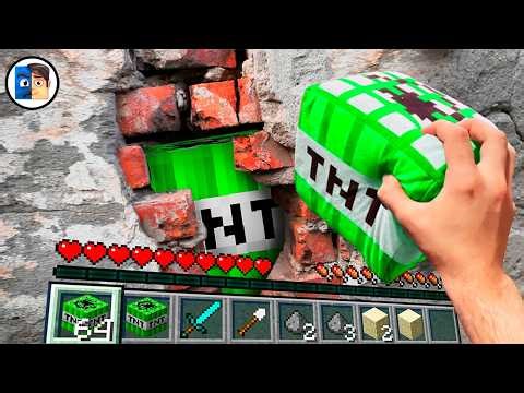 Minecraft in Real Life POV MOVIE - EMERALD TNT TRAP - Realistic Texture Pack