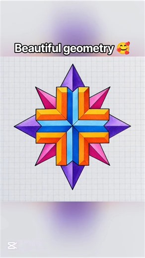 Amazing 3D Geometric Pattern on Graph Paper 😍 | Easy Drawing #shorts