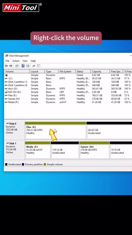 Shrink Volume Tips for Dynamic Disks