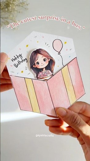 The cutest surprise you’ll see today #papercraft #diygifts #handmadecards #birthdaygiftideas #gift