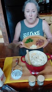 Loaded garlic smashed potatoes cooked on the Pit Boss pellet grill. Recipe below 4 pounds potatoes of choice 4 cloves garlic, minced 1 bunch green onions, chopped 6 pieces bacon, crumbled 16 oz sour cream ¼ c butter or ghee 1 ½ c Cheddar cheese, shredded (save some for the top) ¼ c milk Salt and pepper to taste Wash potatoes and cut into pieces. Place in a large pan of water, bring to a boil and boil until fork tender. Drain and place back into pot for mashing. Cook 6 to 8 pieces of bacon, reser