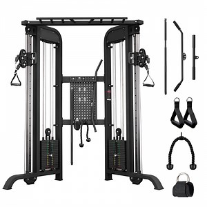 Syedee Functional Trainer with 352lbs Weight Stack, 2:1&1:1 Ratio System Cable Crossover Machine with Independent Double Pulley System, 2000lbs Multi-Functional Chest Fly Machine