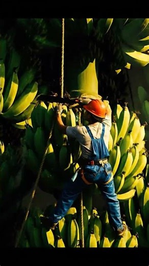 This banana is so big it fills the entire frame 😱🍌#giantbanana #giantfruit #massive #scale #extreme