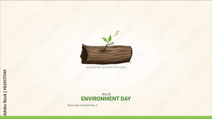 Happy World Environment Day Animation, Eco friendly creative concept, 4k video