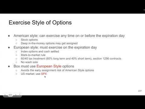EN.106 Box must use European Style options & How to Check Option's Style?