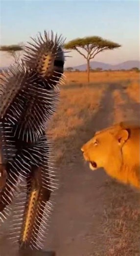 IMPOSSIBLE Armor! Human Porcupine Suit vs. Lion Pride 🦁🌵