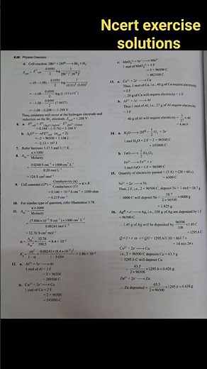 #Electrochemistry # NCERT solutions class 12 chemistry chapter 2 #