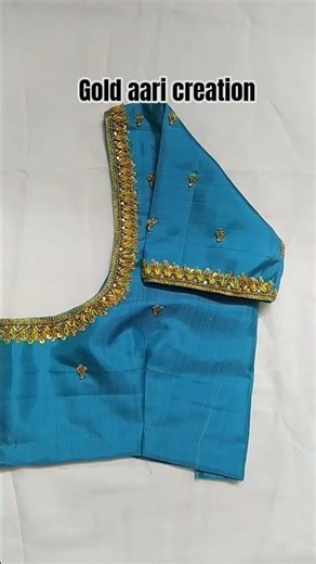 #simple thread work blouse design