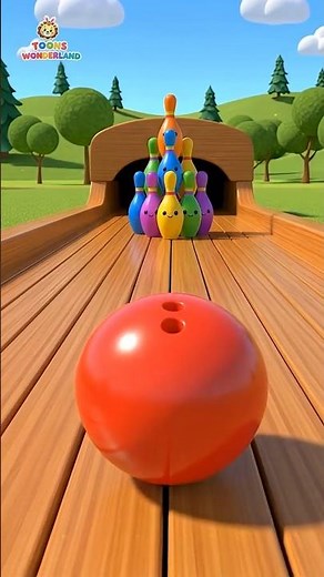 Learn Colors with Bowling | Bowling for Kids | Cartoon Videos #kidssongs #cartoon #shorts