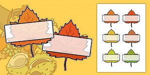 Editable Self-Registration Labels (Autumn Leaves)