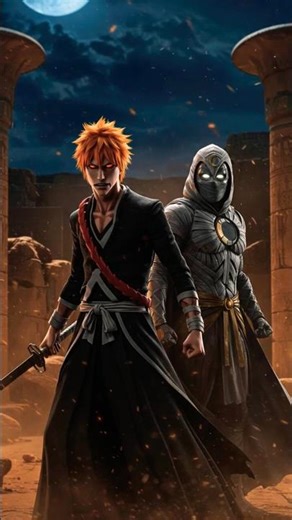 Ichigo & Moon Knight Hybrid AI Fusion 🗡️🌙 #Bleach #Marvel #hybrid #fusion #Ichigo #MoonKnight