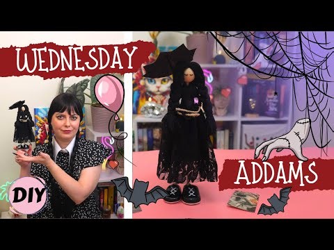 DIY Wednesday Addams Doll | Handmade Wire and Thread Gothic Doll
