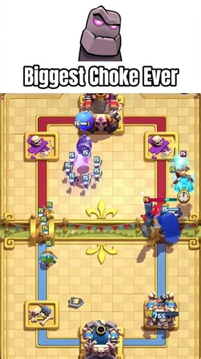He Was About To 3 Crown… Then CHOKED 😭👑|#clashroyale #golem