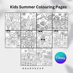 Kids Summer Colouring Book: Fun Beach & Ice Cream Activity (PDF) - Etsy Canada