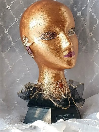 Embellished Mannequin Head With or Without Faux Plants - Ethnic Home Decor - Etsy