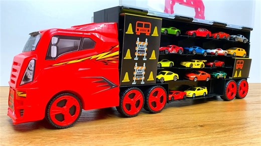 big red truck! Cars Transportation by Truck Hot Wheels Welly Red Truck for kids | Toy Car