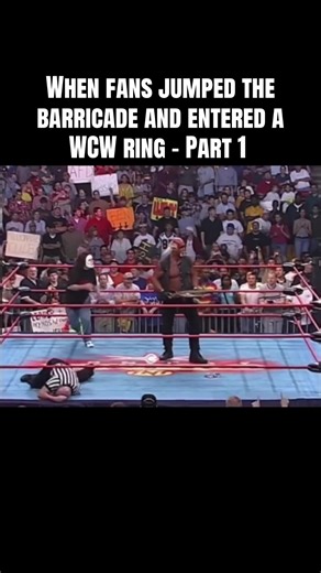 WCW security watching fans hop the barricade like it was part of the show 👀🤷‍♂️