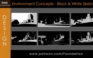 【教程】迈克尔.辛德 - 环境概念黑白草图 绘画教程