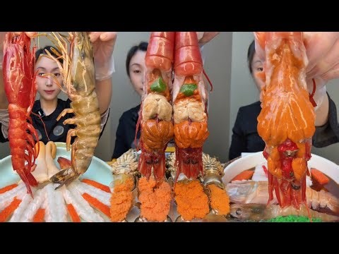 [ASMR][MUKBANG] Giant Prawn & Shrimp Roe Seafood Feast 🦐 Juicy Prawns, Fresh Seafood & Rich Roe