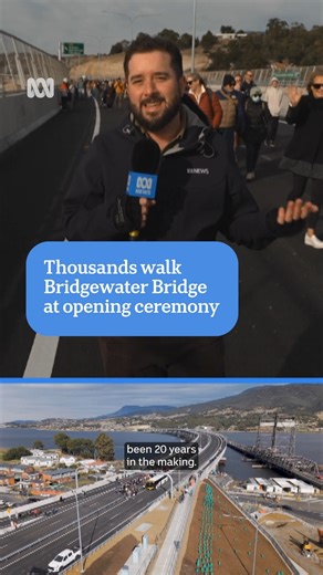 44K views · 482 reactions | The opening of Bridgewater Bridge turned into quite the spectacle, when excited locals, politicians, and even a saxophonist turned up to walk the bridge for the very first time.  We chatted to a few locals to find out what makes it such an important occasion.  By Adam Holmes via ABC News. Choose your news on the ABC NEWS app and stay in the know: https://ab.co/abcnewsapp | ABC Hobart | Facebook