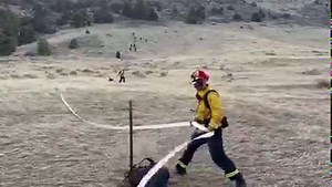 8.3K views · 318 reactions | Crews on the east side of the #hogbackfire are setting up a progressive hose lay to get water up the steep slope to near the top of the ridge. They’ll also be using saws to cut out vegetation- taking fuel away from the fire. Strong gusty winds are expected until midnight tonight. Three neighborhoods are still on pre-evacuation- downtown Morrison, ￼Red Rocks Ranch and Solterra. | West Metro Fire Rescue | Facebook
