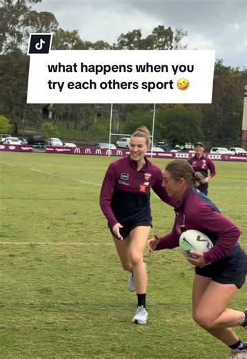 NRLW x AFLW 👀 #brisbanebroncos #nrlw #brisbanelions #aflw | sports