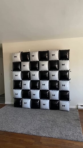 Ask Me For A Balloon | How to make a black & white checkered square balloon wall! Tie the squares together and create a wall of balloons. This wall is 6 squares... | Instagram