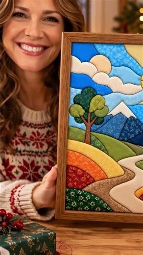 Sunlit Mountain Valley 🌄 | Kinusaiga Fabric Art Pattern | No-Sew DIY