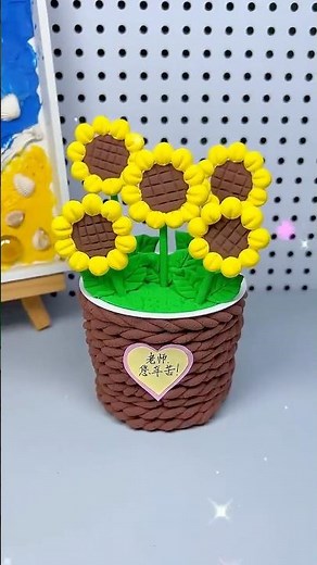 Easy Origami | How To Make an Easy Origam Clay Sunflower (In 30 seconds)#origami #diy