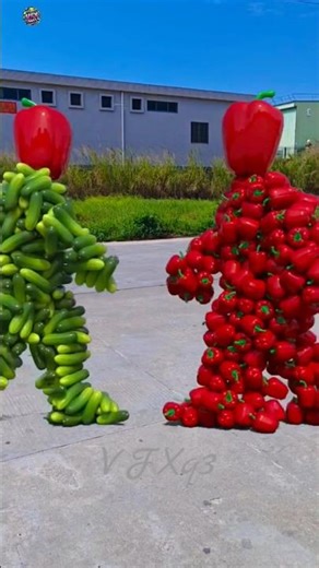 Vegetable 🥒 🍆 pair collision special effects c4d animation decompression