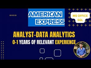American Express | Data Analyst Job 2025 | 0–1 Years Experience | Skills, Salary & Eligibility