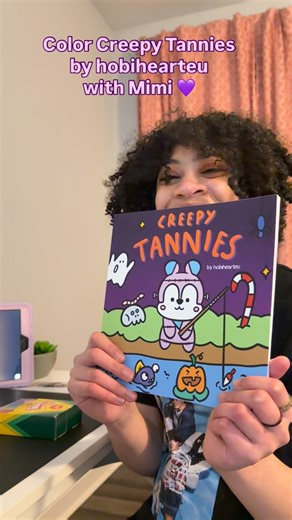 Leilani McMillan on Instagram: "Thank you so much @hobihearteu_nyc for gifting Mimi the Creepy Tannies coloring book. She enjoyed coloring all of her BT21 characters last weekend when we were stuck inside waiting for it to snow. If you don’t already know, @thv is her favorite, so TATA was the first to be colored. And YES, that is V on her tablet, along with her @mcdonalds Encore V and Jin watching her color. I mean, a girl needs the best company she can have. 💜 #bts #bt21 #btsarmy #specialneeds