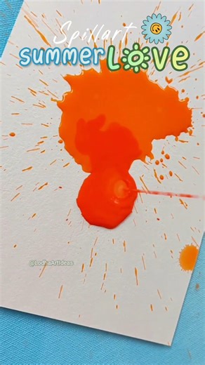 Aesthetic Orange Spill Art 🍊🧊🌊Satisfying watercolor painting #aestheticart #art #short #painting
